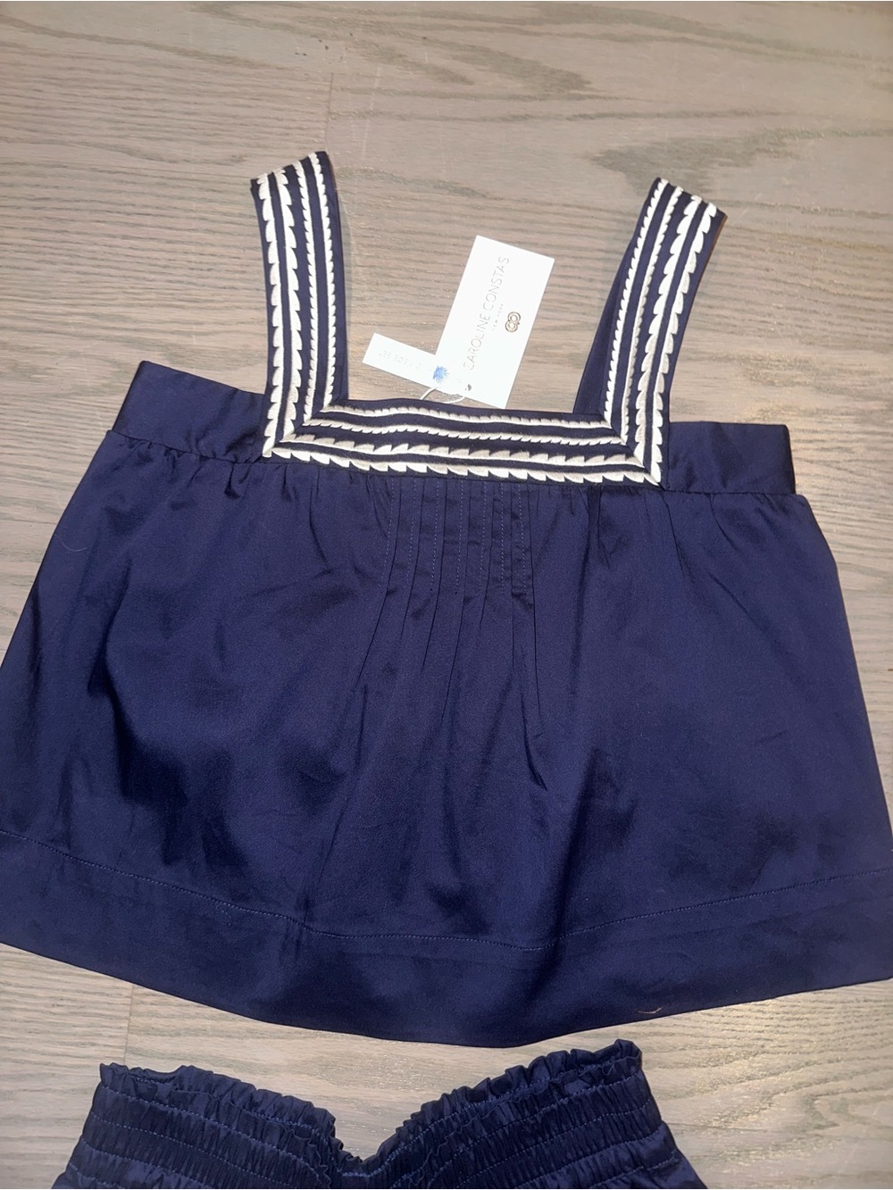 Caroline Constas Navy Set with White Braided Trim - Picture 3 of 5